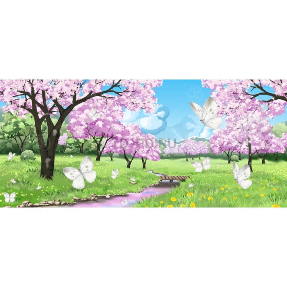 Баннер "Весна с бабочками"1,8*4м