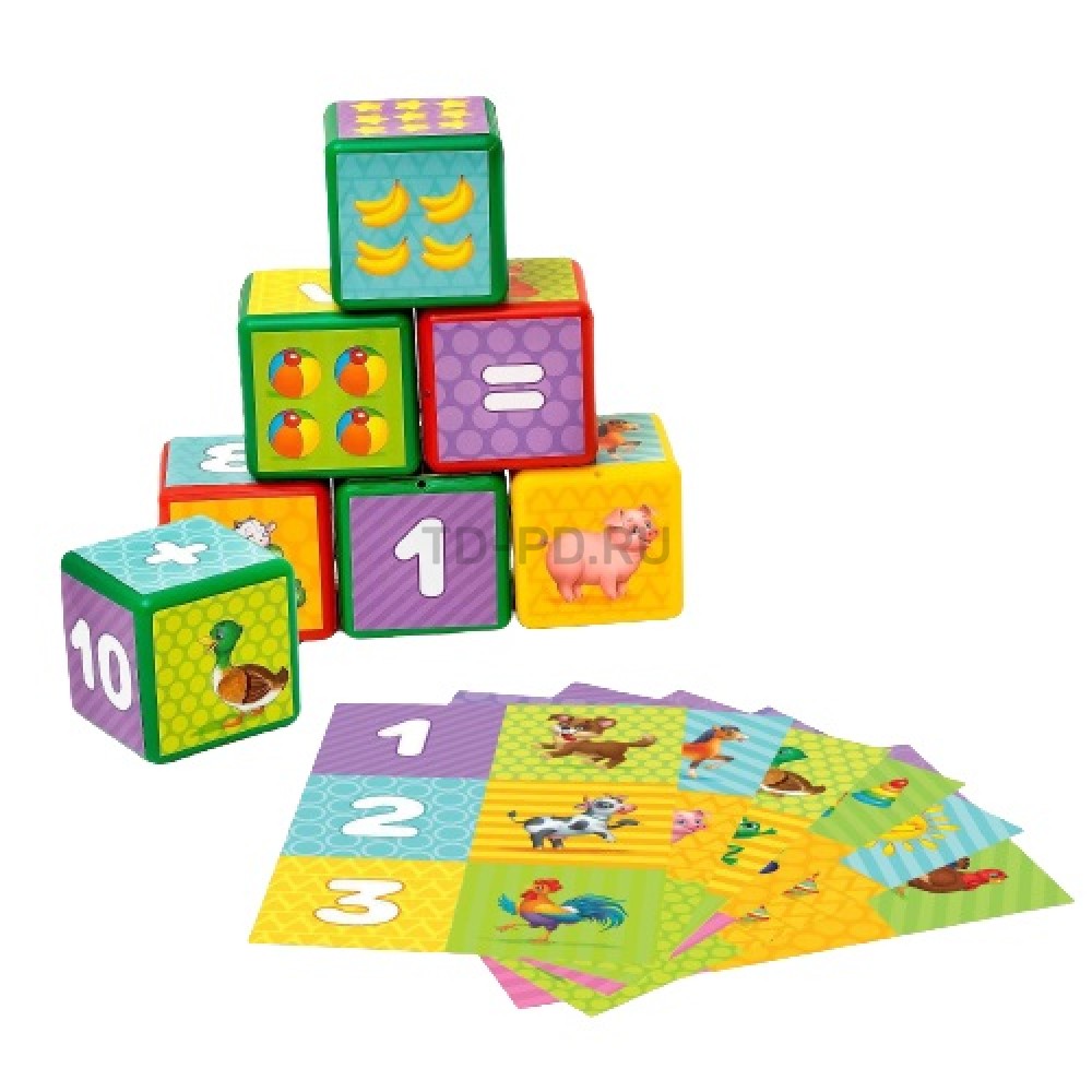Набор цветных кубиков «Счёт», 6 штук, 6 х 6 см