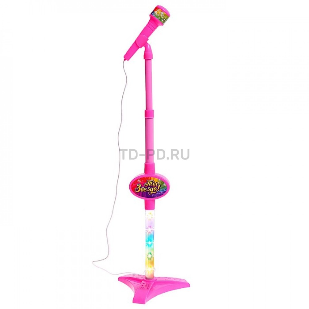 Микрофон «Ты звезда», высота 80 см, цвет розовый