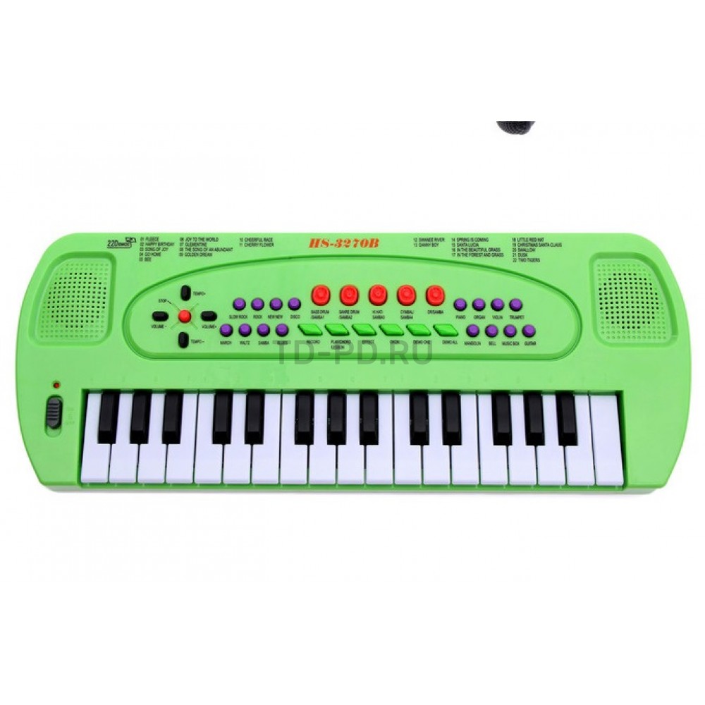 
Синтезатор «Музыкант» с микрофоном, цвет зелёный, 32 клавиши