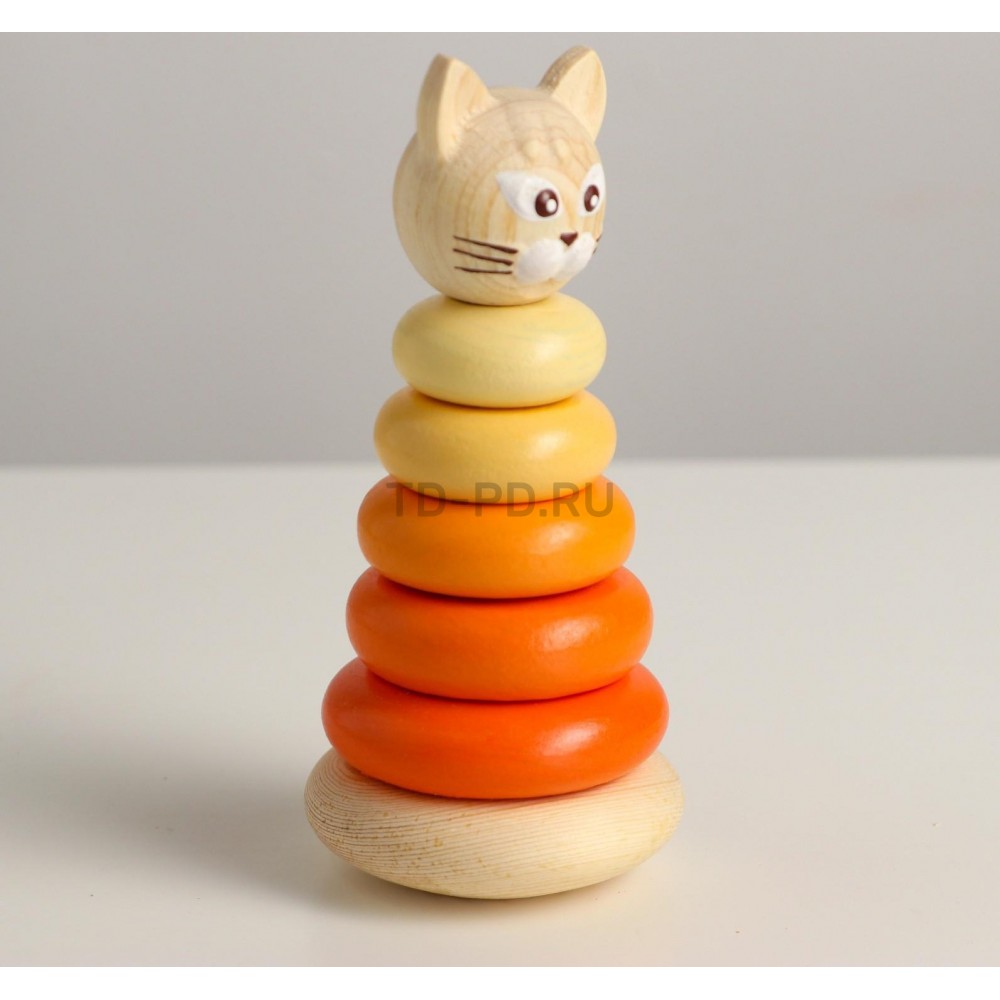 Пирамидки «Цветные» Котёнок, 7 элементов