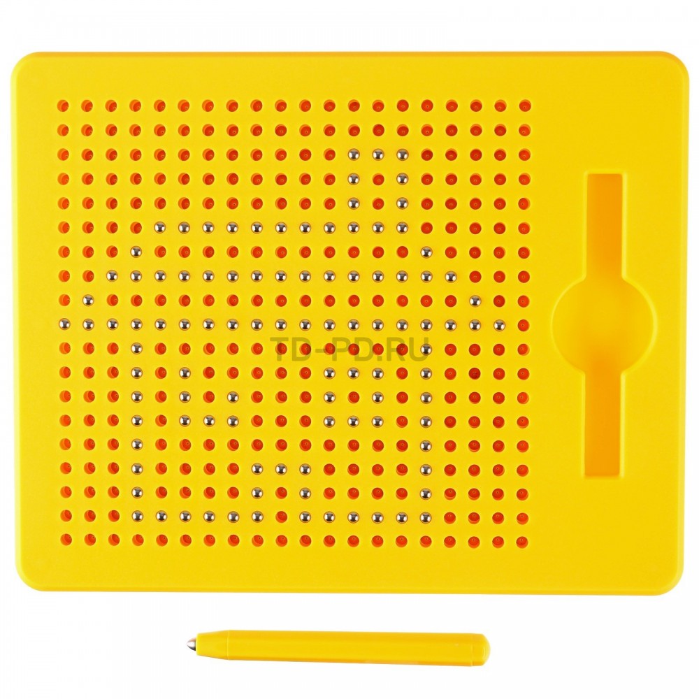 Планшет обучающий «Магнитное рисование: Лео и Тиг», 380 отверстий, цвет жёлтый