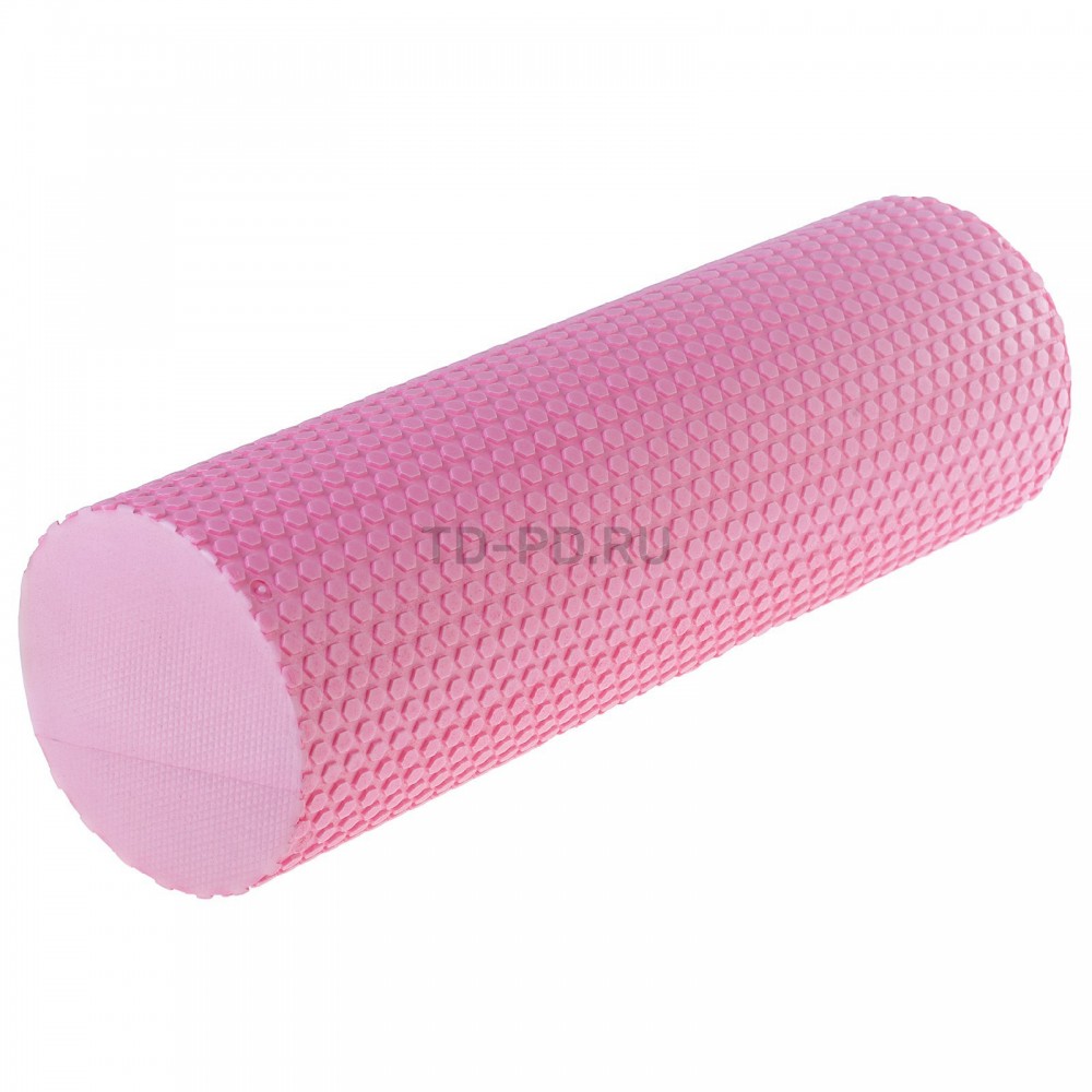 Роллер для йоги, массажный, 45 х 15 см, цвет розовый