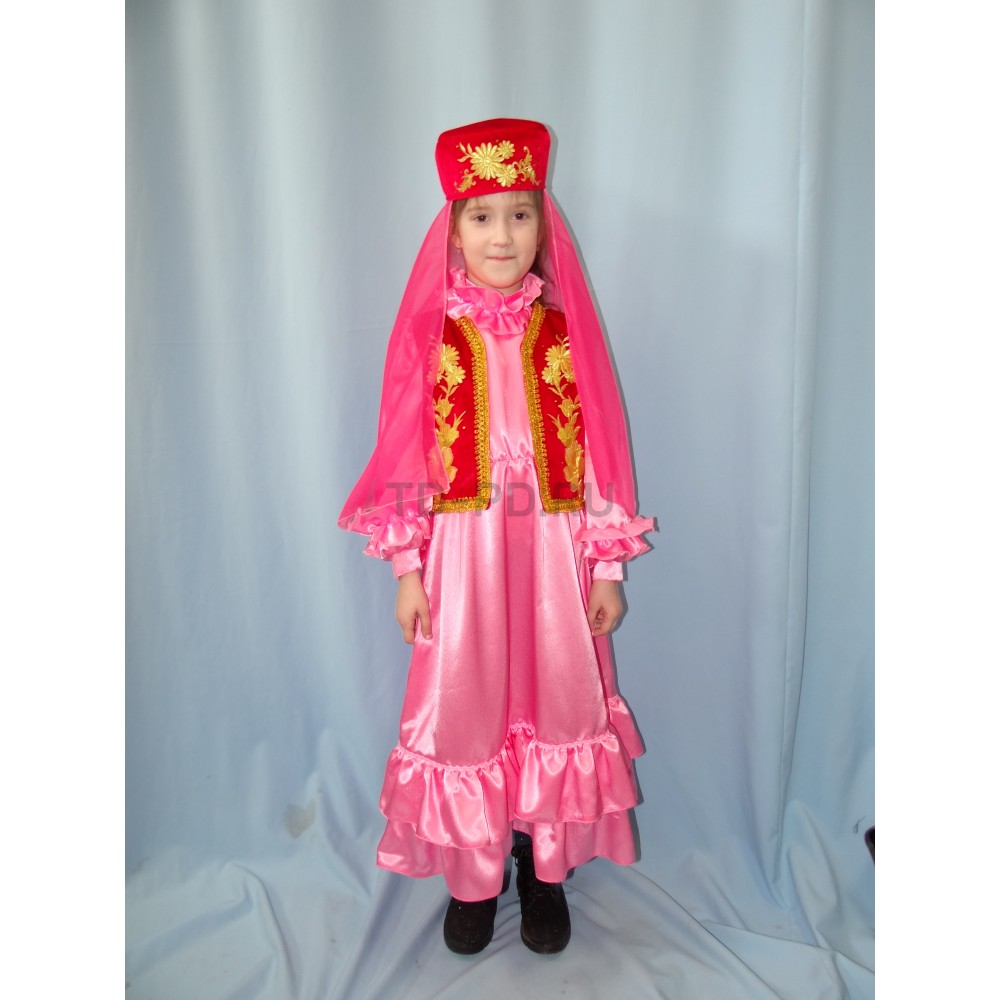 Татарская девочка (платье,жилет,тюбитейка с вуалью)