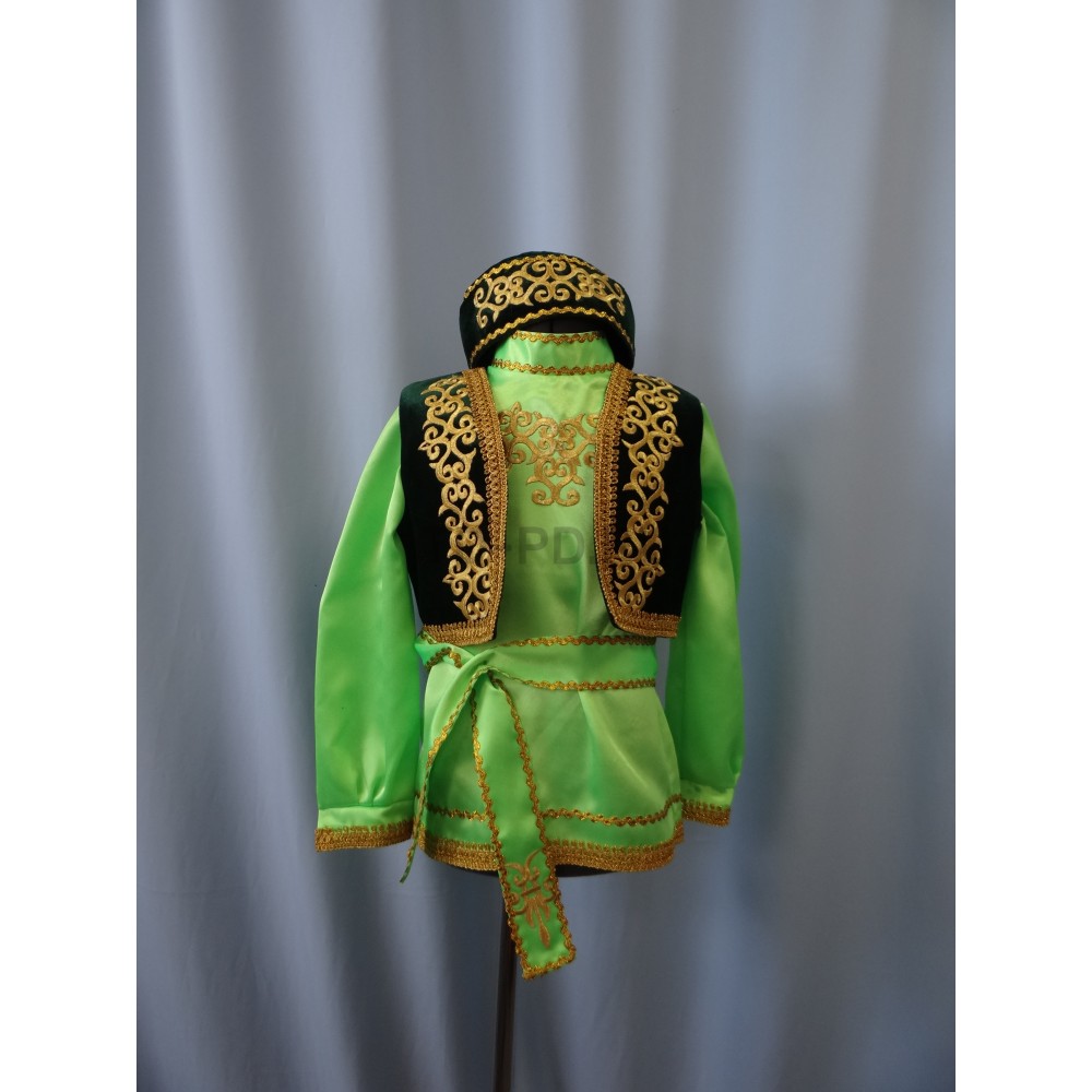 Татарский мальчик зеленый(рубашка,жилет,тюбитейка)