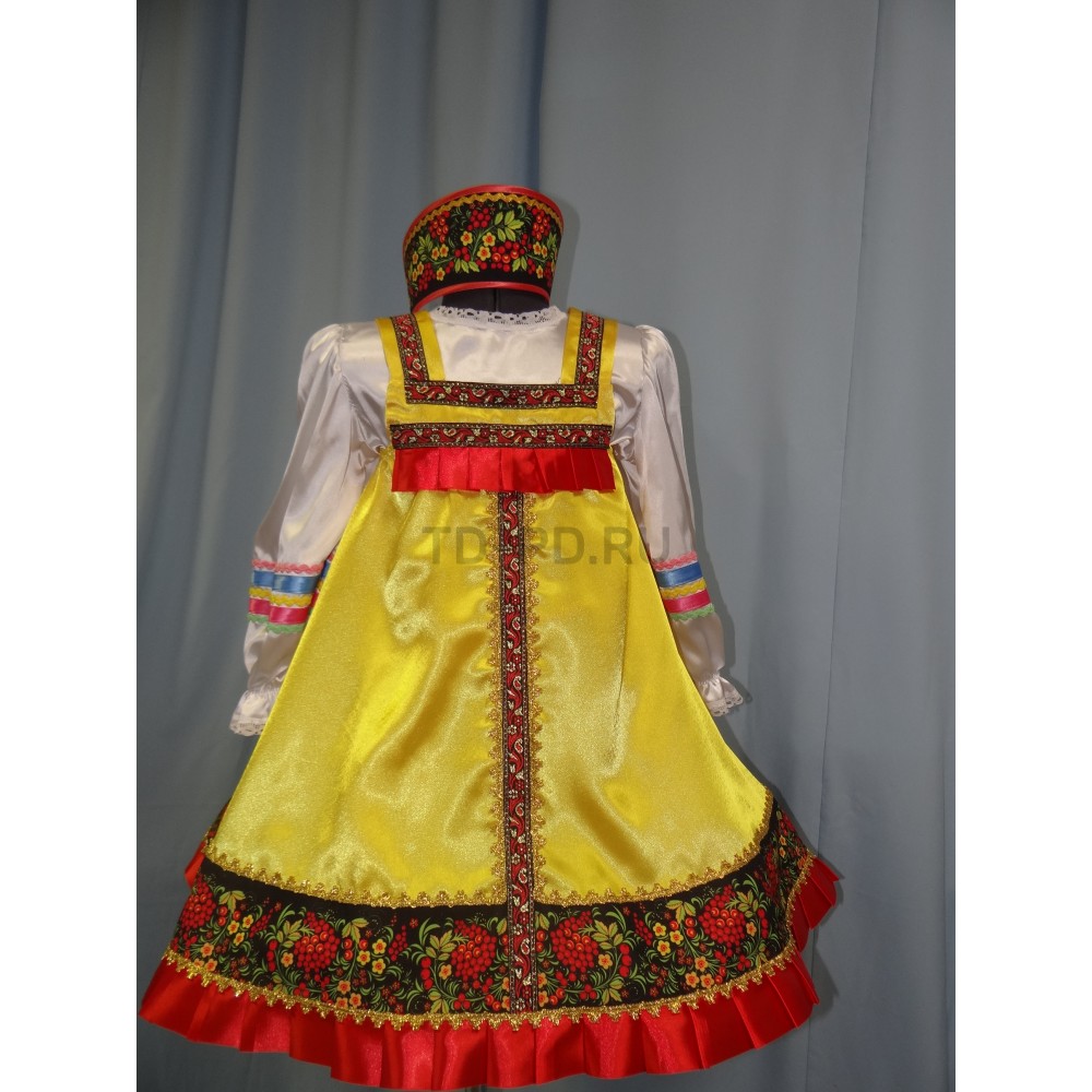 Костюм Смородинка девочка ткань (сарафан, блузка,кокошник)
