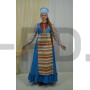 Рус.народный женский с фартуком (сарафан,блузка ,кокошник) синий