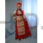 Рус.народный женский с фартуком (сарафан,блузка ,кокошник) красный