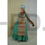 Рус.народный женский с фартуком (сарафан,блузка,кокошник) изумруд