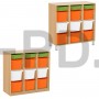 Система хранения выдвижная  трехсекционная с 12 контейнерами (9 глубоких, 3 неглубоких).