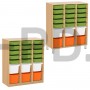 Система хранения выдвижная  трехсекционная с 21 контейнерами (6 глубоких, 15 неглубоких).