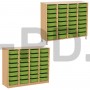 Система хранения выдвижная  четырехсекционная с 32 неглубокими контейнерами.