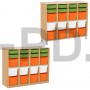 Система хранения выдвижная  четырехсекционная с 20 контейнерами (8 неглубоких, 12 глубоких).