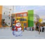 Уличная фигура "Снеговик в ушанке"