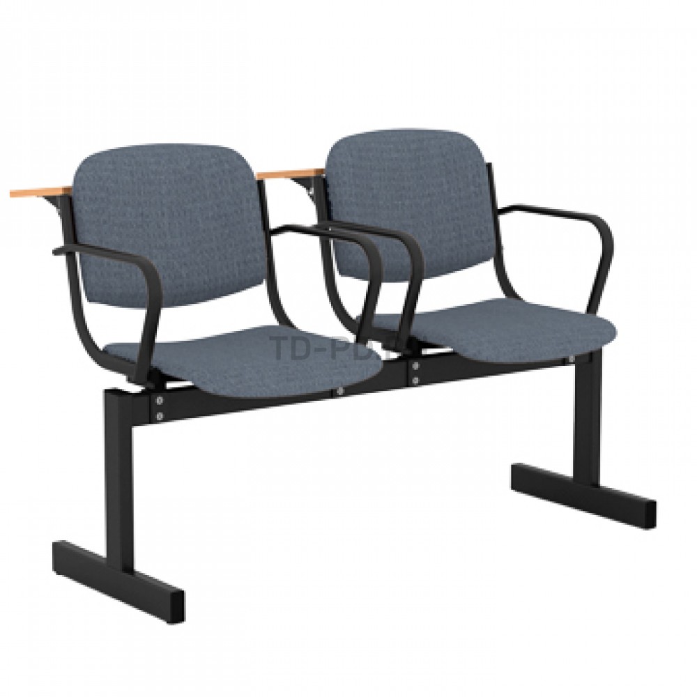 Блок стульев 2-местный, мягкий, не откидывающийся, с подлокотниками, лекционный