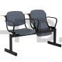 Блок стульев 2-местный, мягкий, откидывающийся, с подлокотниками, лекционный