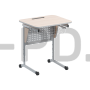 Стол ученический с перфорированной панелью, наклоном столешницы (0-24°) и корзиной на плоскоовальной трубе