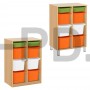Система хранения выдвижная  двухсекционная с 8 контейнерами (6 глубоких, 2 неглубоких)