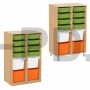 Система хранения выдвижная  двухсекционная с 12 контейнерами (4 глубоких, 8 неглубоких)