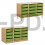 Система хранения выдвижная  трехсекционная с 12 неглубокими контейнерами.