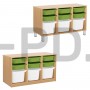 Система хранения выдвижная  трехсекционная с 9 контейнерами (3глубоких, 6 неглубоких).