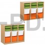 Система хранения выдвижная  трехсекционная с 12 контейнерами (6 глубоких, 6 неглубоких).