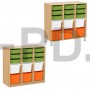 Система хранения выдвижная  трехсекционная с 15 контейнерами (6глубоких, 9неглубоких).