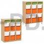 Система хранения выдвижная  трехсекционная с 15 контейнерами (12 глубоких, 3 неглубоких).