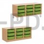 Система хранения выдвижная  трехсекционная с 9 неглубокими контейнерами.