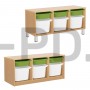 Система хранения выдвижная  трехсекционная с 6 контейнерами (3глубоких, 3 неглубоких).