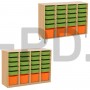 Система хранения выдвижная  четырехсекционная с 24 контейнерами (4 глубоких, 20 неглубоких).