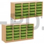 Система хранения выдвижная  четырехсекционная с 20 неглубокими контейнерами.
