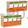 Система хранения выдвижная  четырехсекционная с 12 контейнерами (4 неглубоких, 8 глубоких).