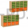 Система хранения выдвижная  четырехсекционная с 20 контейнерами (4 глубоких, 16 неглубоких).