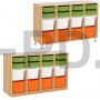 Система хранения выдвижная  четырехсекционная с 16 контейнерами (8 глубоких, 8 неглубоких).