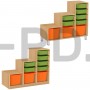Система хранения тумба Лесенка с 9 контейнерами (3 глубоких, 6  неглубоких) 