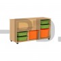 Система хранения тумба-2 подкатная с 6 контейнерами (2 глубоких, 4 неглубоких) 