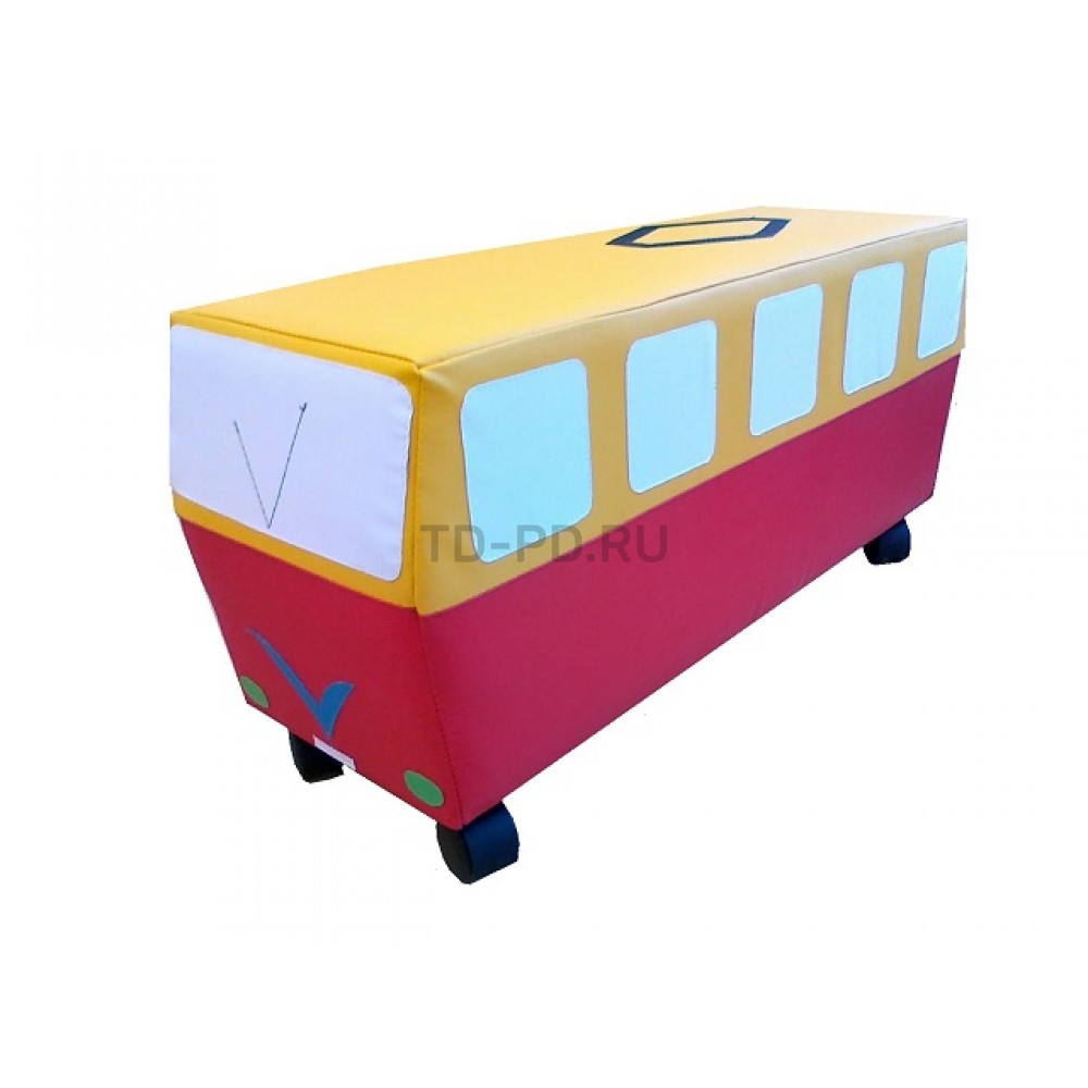 Мягкий модуль Машина на колесах "Трамвай"